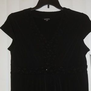 Ladies Black George Dress LG 12-14